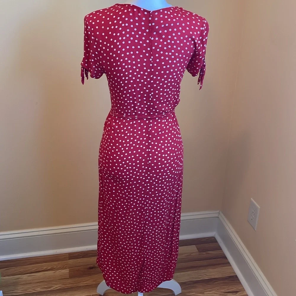 H&M Red polka dot Wrap dress EUC Small 4-6 LAST CHANCE - Picture 10 of 14